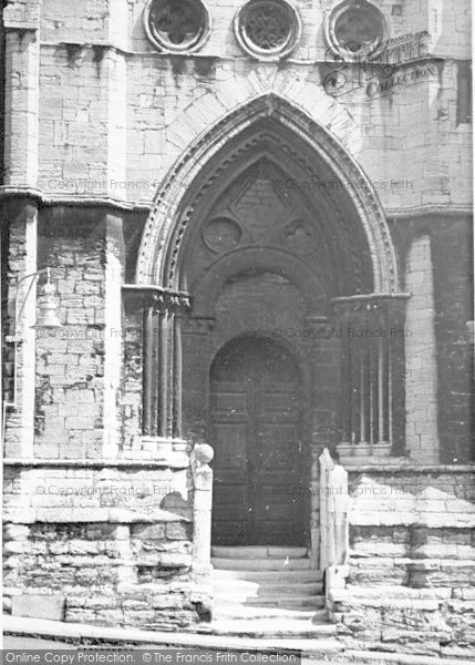 Photo of Stamford, St Mary's Church, West Door c.1955