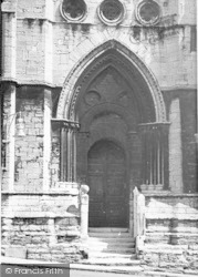 St Mary's Church, West Door c.1955, Stamford