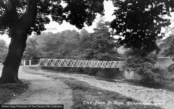 Photo of Stanhope, The Footbridge c.1955