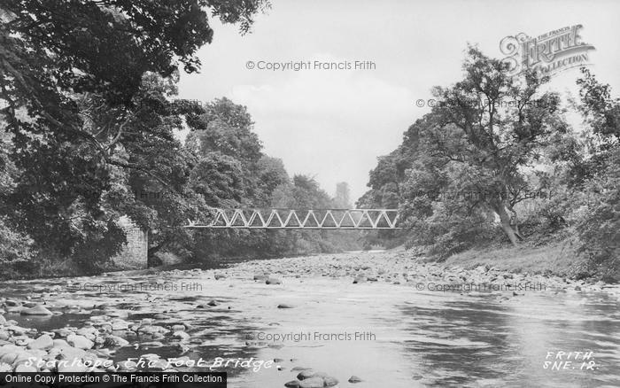 Photo of Stanhope, The Footbridge c.1955