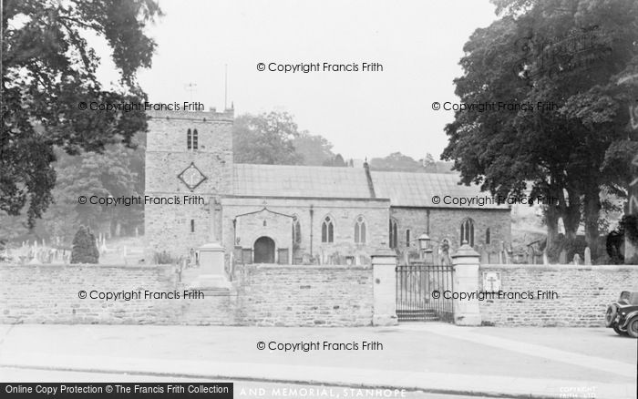 Photo of Stanhope, The Parish Church And Memorial c.1955