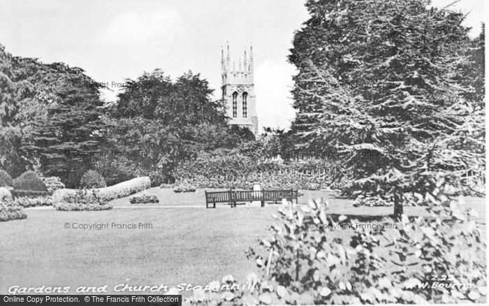 Photo of Stapenhill, Gardens And Church c.1955