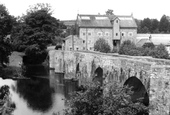 River Dart And Old Bridge c.1950, Staverton