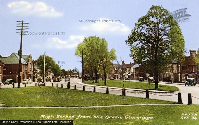 Photo of Stevenage, High Street From The Green c.1955