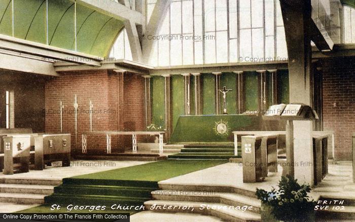 Photo of Stevenage, St George's Church Interior c.1960