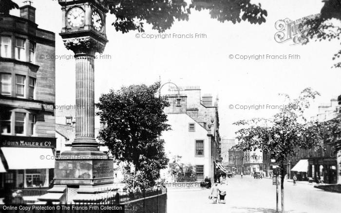 Photo of Stirling, Port Street And George Christie Memorial Clock c.1935