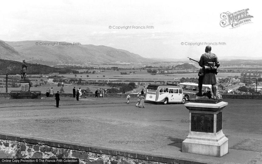Stirling, view from Castle Ramparts c1955