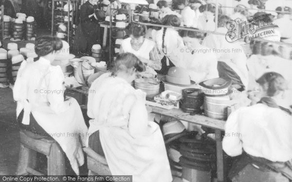 Photo of Stockport, Girls Working, Battersby Hat Works, Offerton c.1910