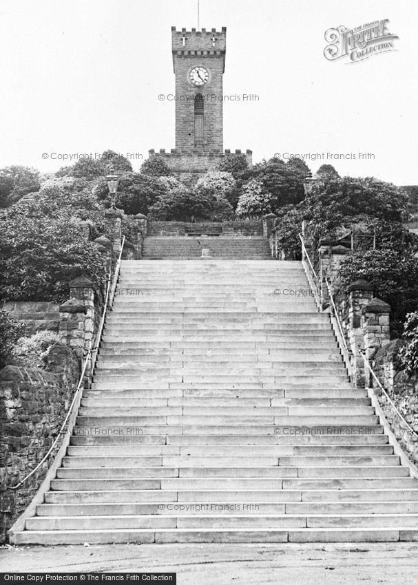 Stocksbridge, War Memorial and Steps c1955