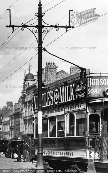 Photo of Stockton On Tees, Tram In The High Street 1899
