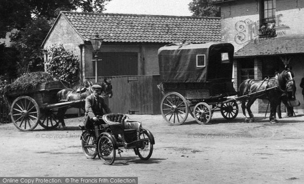 Photo of Stoke D'Abernon, A Motorcycle And Waggon 1904