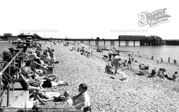 Photo of Stokes Bay, The Pier From The Beach c.1960
