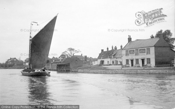 Photo of Stokesby, A Wherry Passing The Ferry Inn c.1940