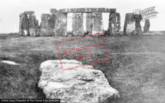 Photo Of Stonehenge, The Slaughter Stone And Aubrey Holes C.1930