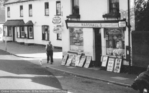 Photo of Stotfold, High Street, A Man Walking A Dog 1959