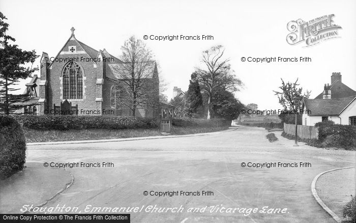 Photo of Stoughton, Emmanuel Church And Vicarage Lane 1925