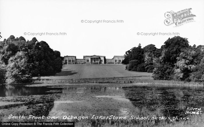 Photo of Stowe School, South Front Over Octagon Lake c.1960