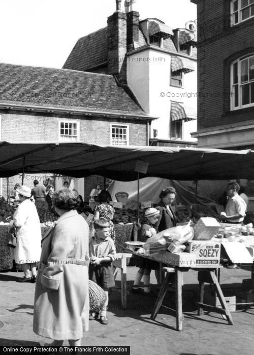 Photo of Stowmarket, Shoppers At The Market c.1965