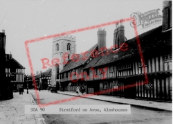 Almshouses c.1955, Stratford-Upon-Avon