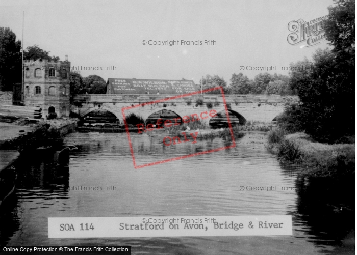 Photo of Stratford Upon Avon, Bridge And River c.1955