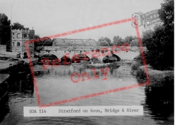 Bridge And River c.1955, Stratford-Upon-Avon