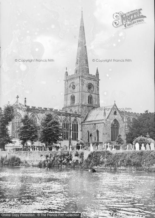 Photo of Stratford Upon Avon, Collegiate Church From The River c.1955