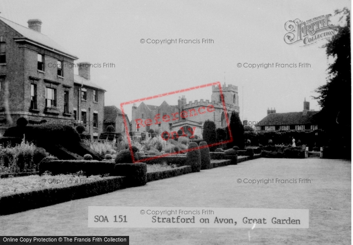Photo of Stratford Upon Avon, Great Garden c.1955