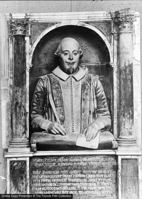 Photo of Stratford Upon Avon, Shakespeare Funerary Monument, Holy Trinity Church c.1950