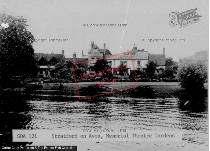 Photo of Stratford Upon Avon, The Memorial Theatre Gardens c.1955