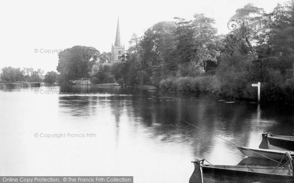 Photo of Stratford Upon Avon, Trinity Church From The River Avon 1892