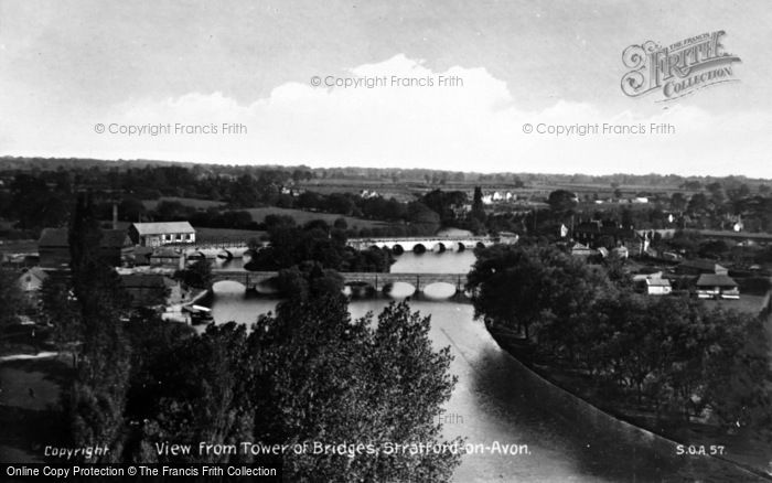 Photo of Stratford Upon Avon, View From Tower Of Bridges c.1931