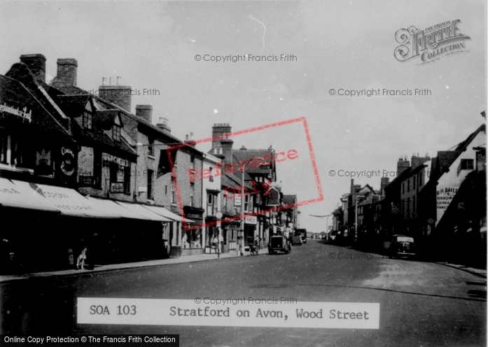 Photo of Stratford Upon Avon, Wood Street c.1955