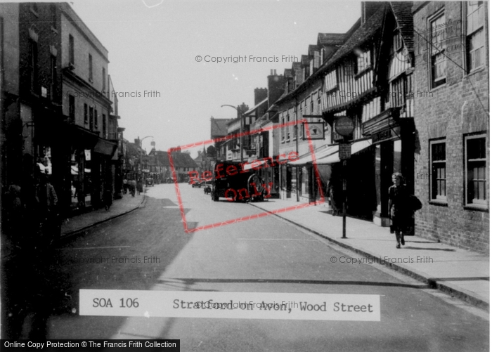 Photo of Stratford Upon Avon, Wood Street c.1955