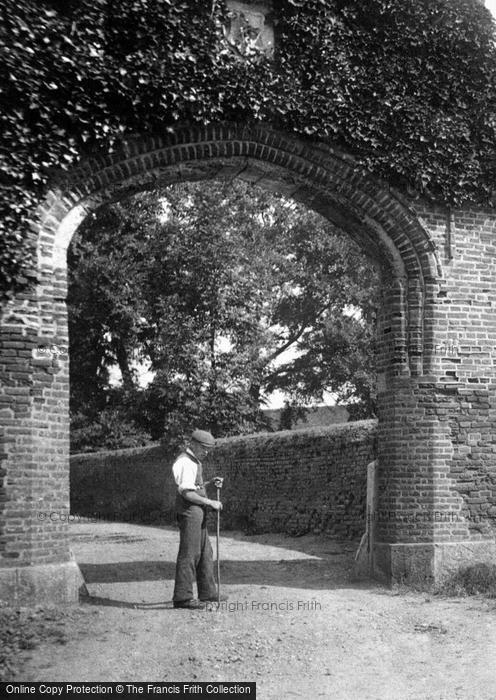Photo of Sturry, Man Near St Nicholas Church 1899