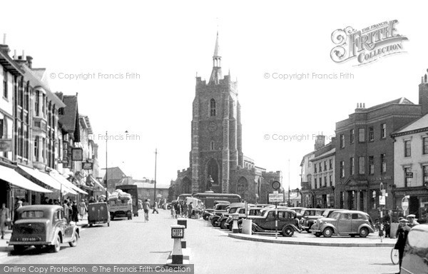 Photo of Sudbury, Market Hill And St Peter's Church c.1950