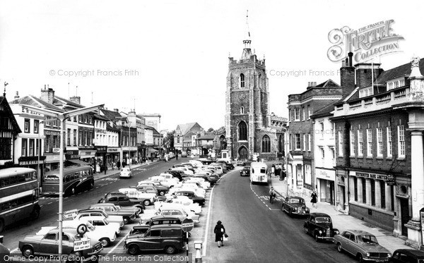 Photo of Sudbury, Market Hill And St Peter's Church c.1960