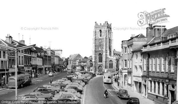 Photo of Sudbury, Market Hill And St Peter's Church c.1960