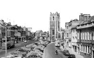 Sudbury, Market Hill and St Peter's Church c1960
