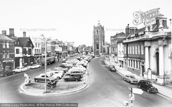 Photo of Sudbury, Market Hill And St Peter's Church c.1960