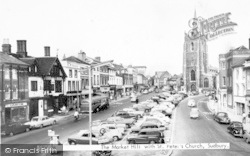 Market Hill With St Peter's Church c.1960, Sudbury