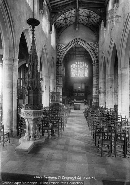 Photo of Sudbury, St Gregory's Church Interior 1900