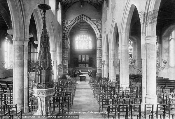 Photo of Sudbury, St Gregory's Church Interior 1900