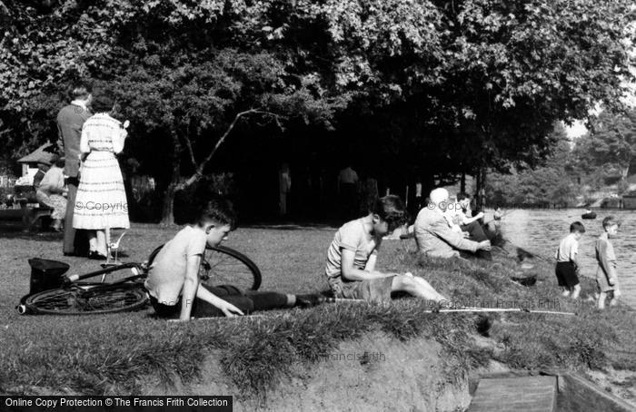 Photo of Sunbury, People On The River Bank c.1955