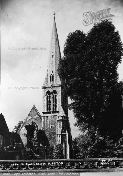 Photo of Surbiton, St Mark's Church c.1955