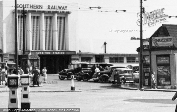Photo of Surbiton, Taxis At The Station c.1955