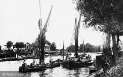 Thames Barges Near Messenger's Boathouse 1896, Surbiton