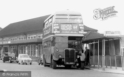 Bus Outside The Station c.1960, Sutton