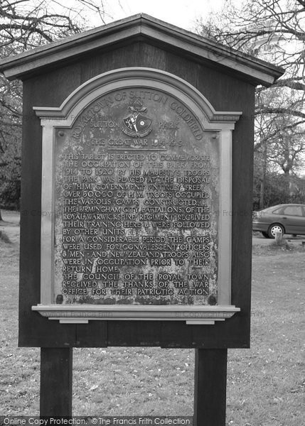 Photo of Sutton Coldfield, Sign By The Town Gate 2005