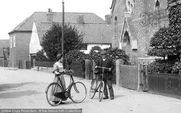 Sutton-on-Trent, Cyclists By The Wesleyan Chapel 1909