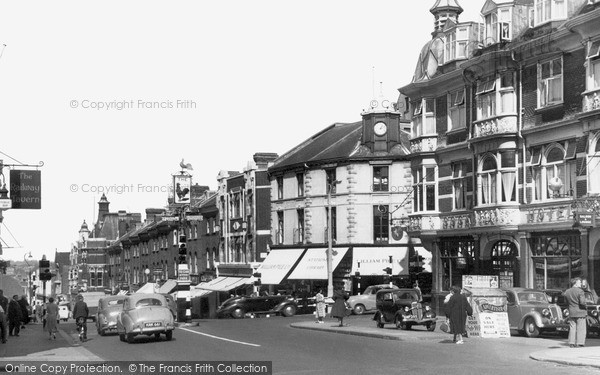 Photo of Sutton, The Cock Hotel And High Street c.1955